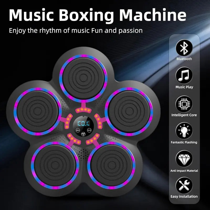 Music Boxing Machine With Boxing Gloves, Smart Bluetooth Boxing Trainer, Boxing Wall Mount Machine for Adults Kids, Electronic Boxing Target Fitness For Home Office Gym